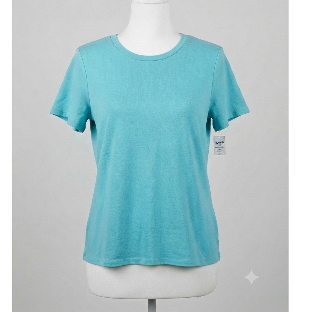 Croft & Barrow The Classic Tee Womens Large Med Blue Cotton Short Sleeve T-Shirt